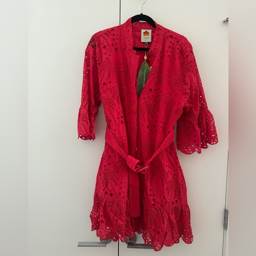 NWT Farm Rio Lace Red Dress